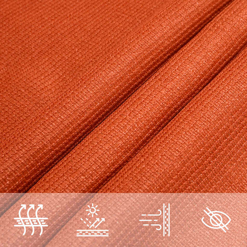 vidaXL Sunshade Sail 160 g/m² Orange 3.6x3.6 m HDPE 5