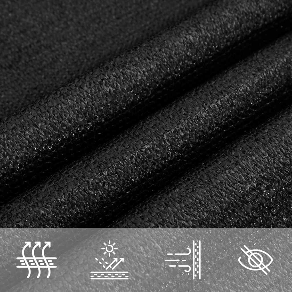 vidaXL Sunshade Sail 160 g/m² Black 3x3 m HDPE 5