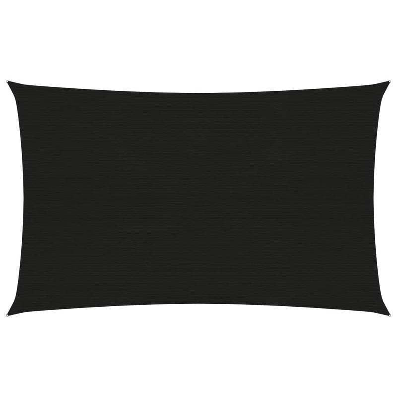 Sunshade Sail 160 g/m² Black 2.5x4.5 m HDPE