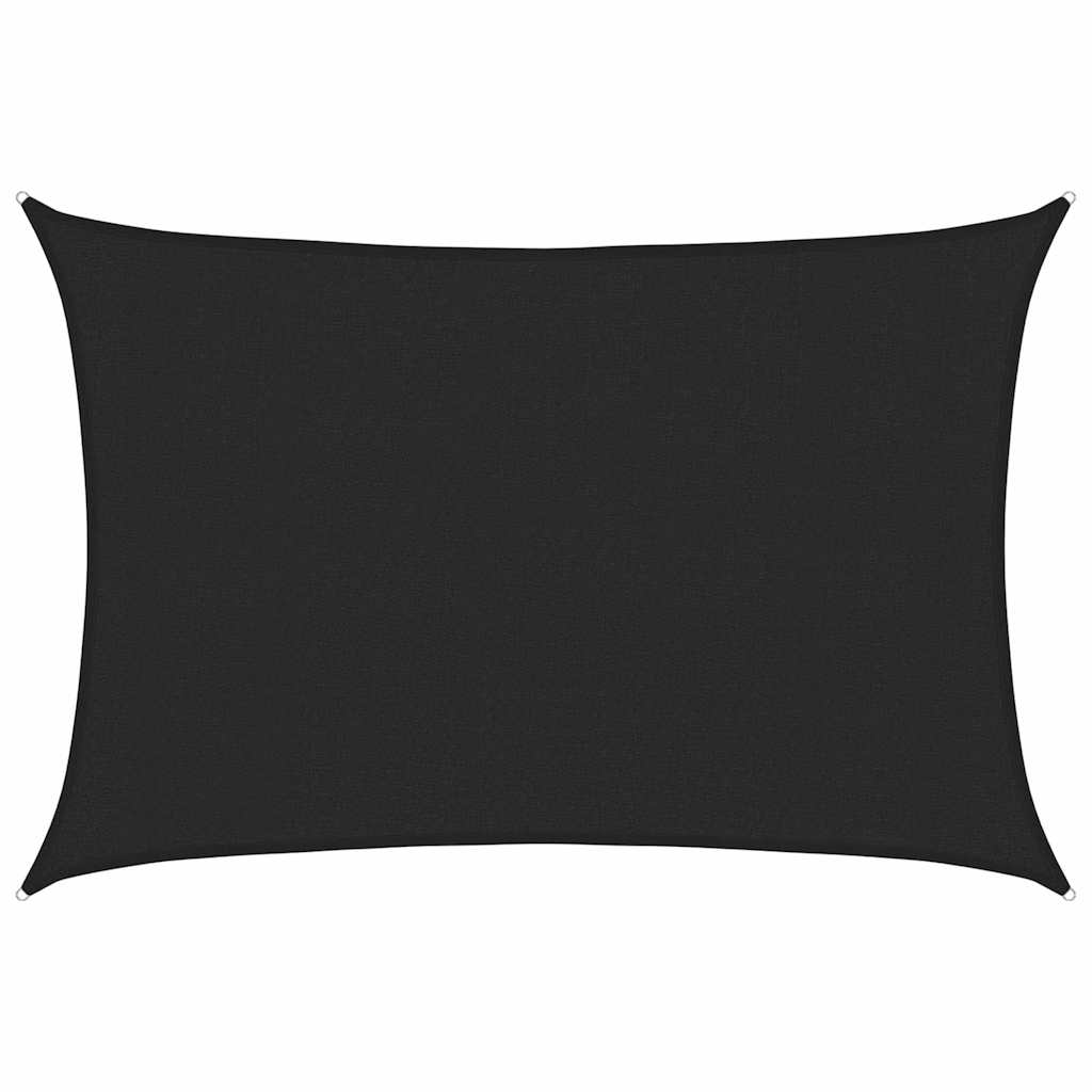 vidaXL Sunshade Sail 160 g/m² Black 3x5 m HDPE 2