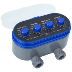 147889 vidaXL Double Outlet Water Timer with Ball Valves 1