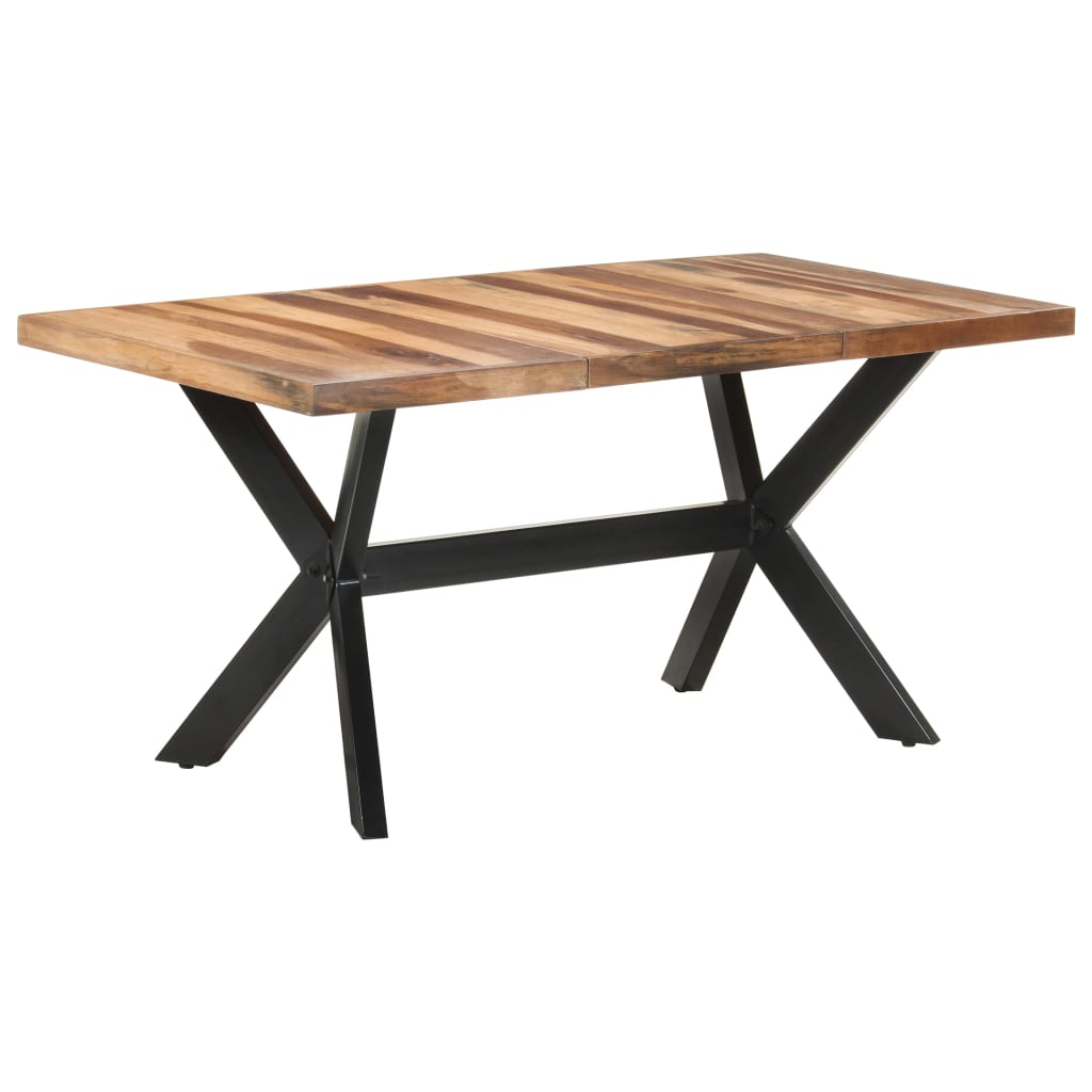 vidaXL Dining Table 160x80x75 cm Solid Wood with Honey Finish 1