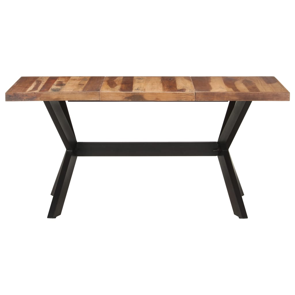 vidaXL Dining Table 160x80x75 cm Solid Wood with Honey Finish 2