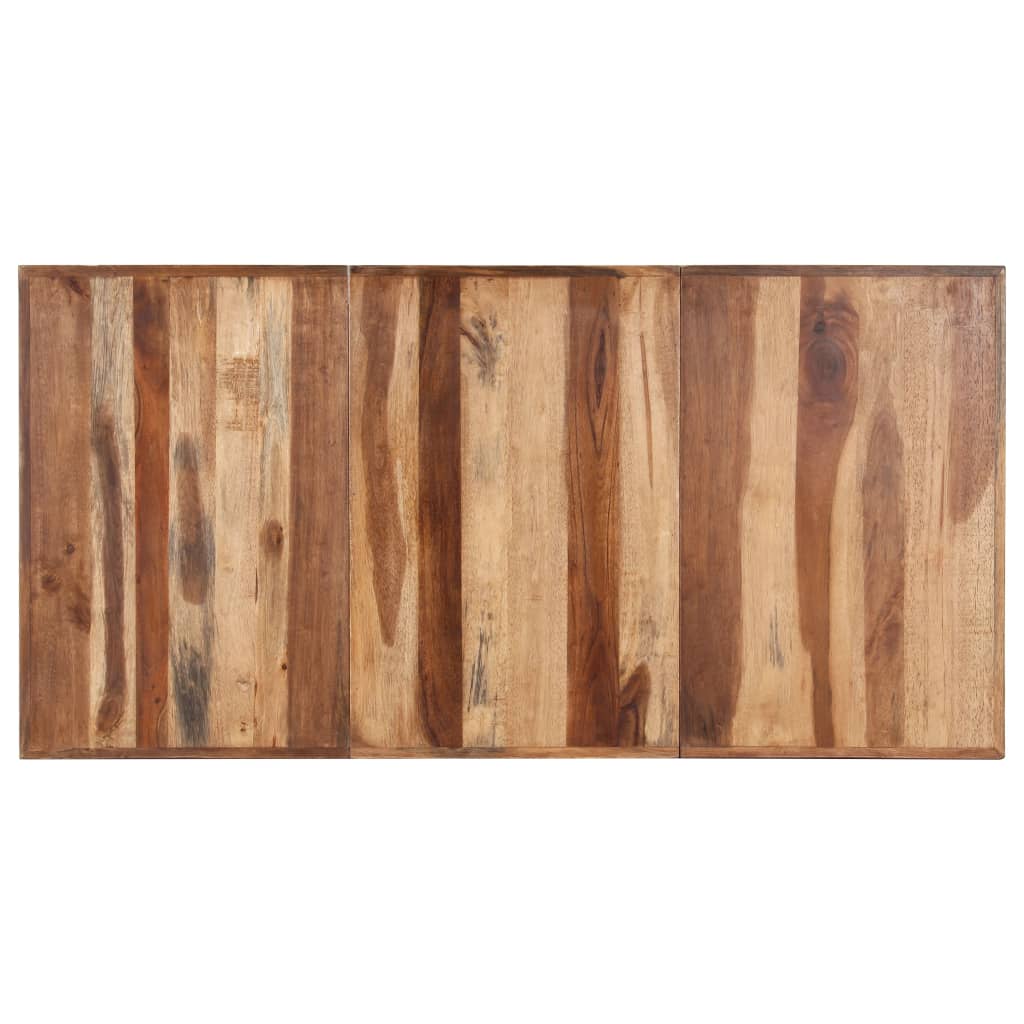 vidaXL Dining Table 160x80x75 cm Solid Wood with Honey Finish 4