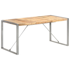 vidaXL Dining Table 160x80x75 cm Solid Rough Mango Wood 1