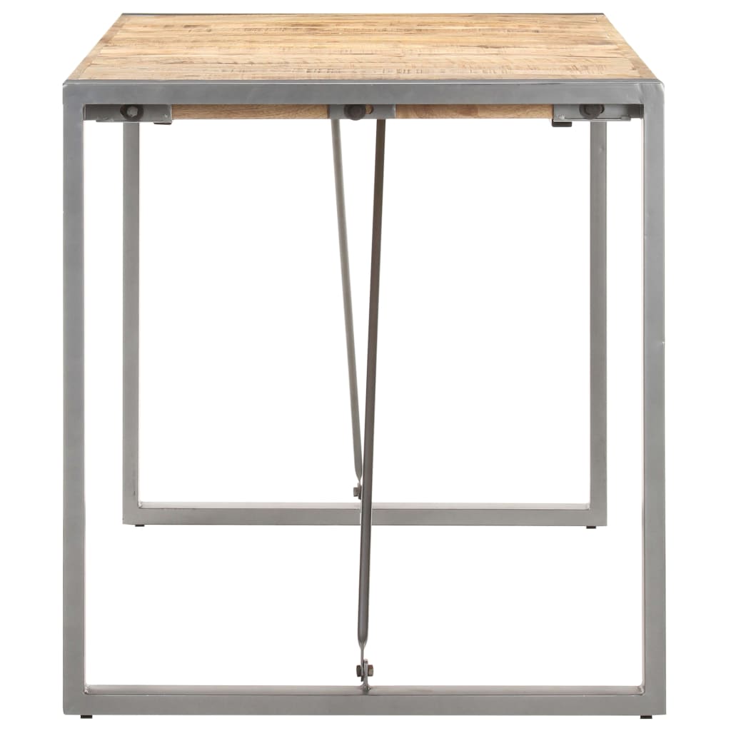 vidaXL Dining Table 160x80x75 cm Solid Rough Mango Wood 3
