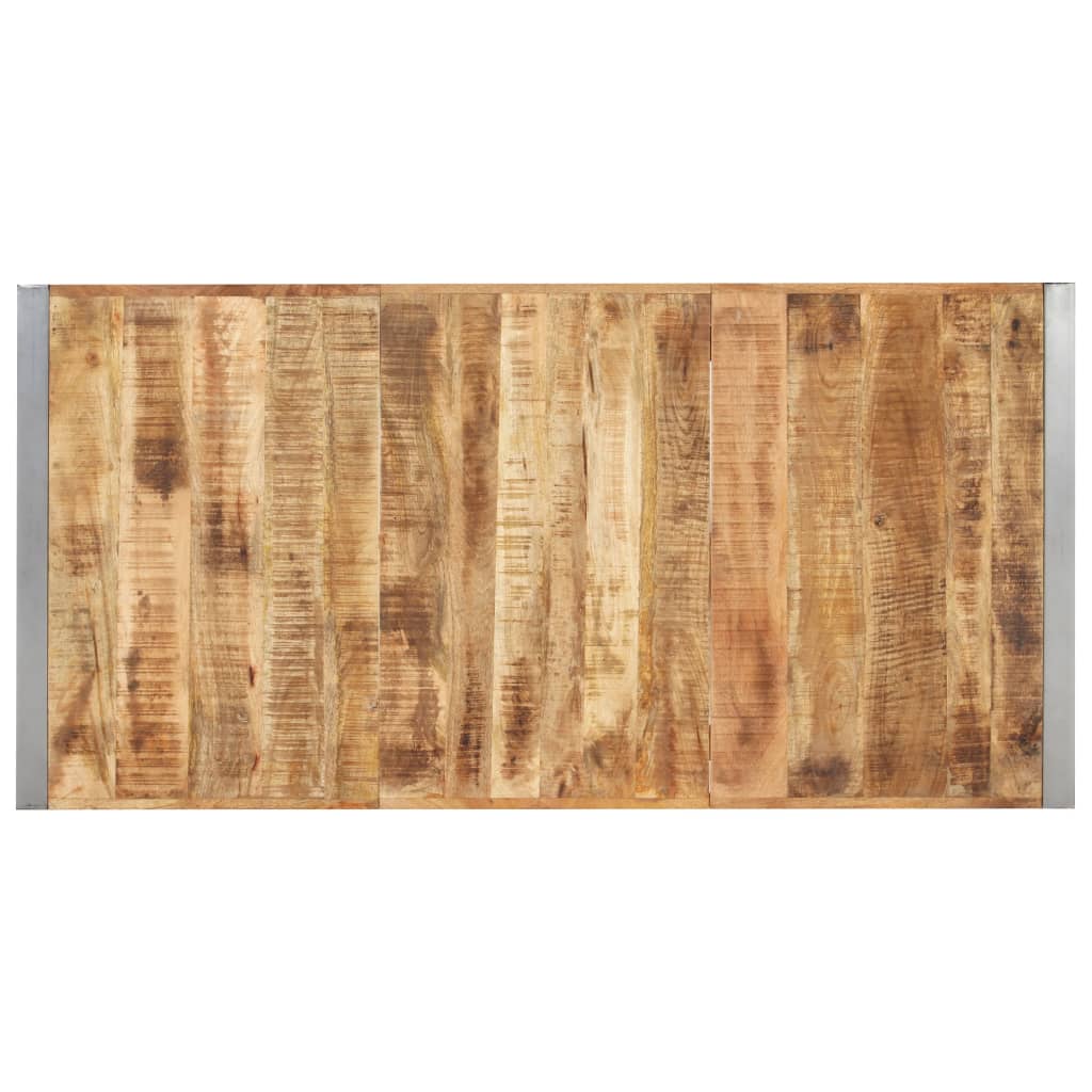 vidaXL Dining Table 160x80x75 cm Solid Rough Mango Wood 4