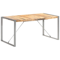 Dining Table Solid Rough Mango Wood Grey