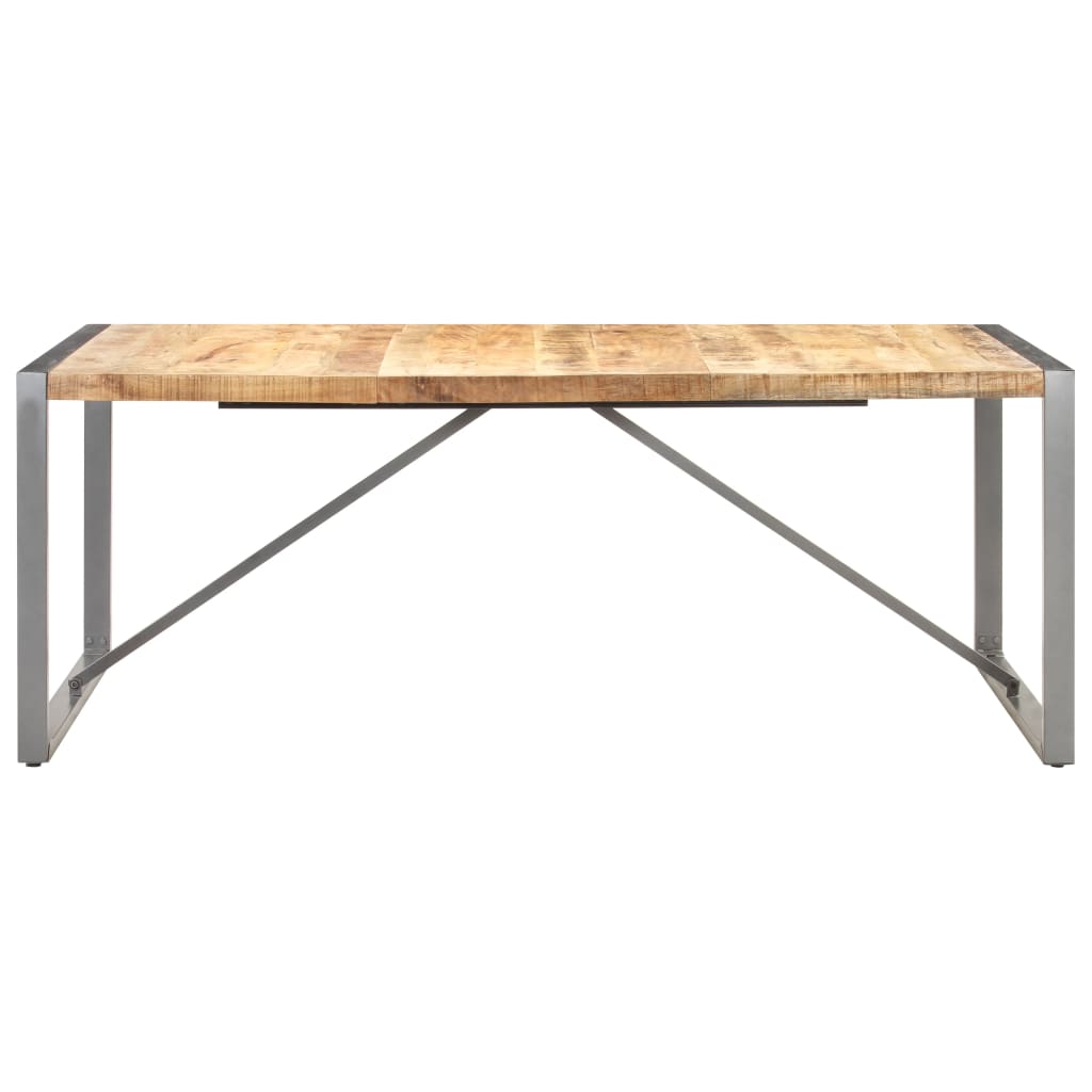 vidaXL Dining Table 200x100x75 cm Solid Rough Mango Wood 2