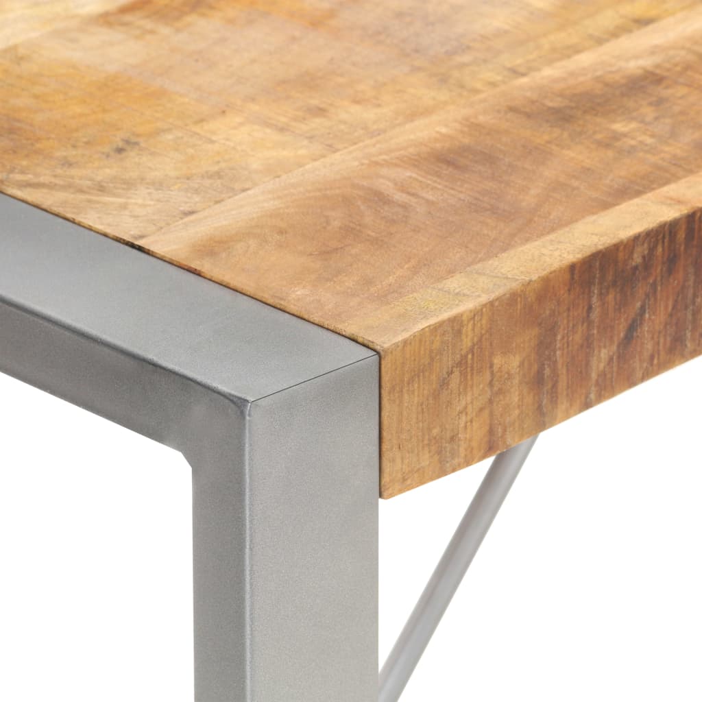 vidaXL Dining Table 200x100x75 cm Solid Rough Mango Wood 5