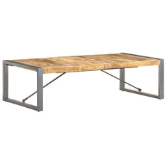 Coffee Table Rough Mango Wood Grey 140 cm 70 cm