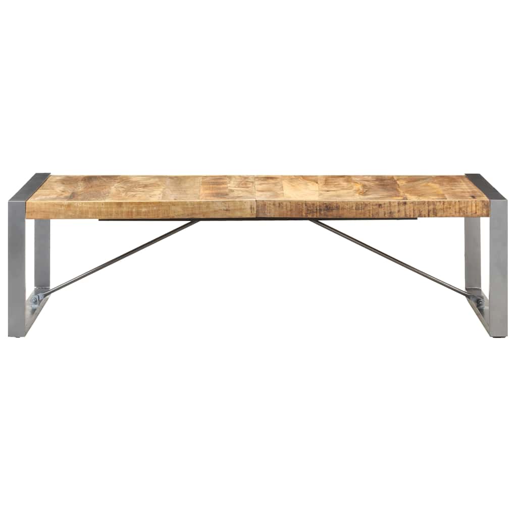Coffee Table Rough Mango Wood Grey 140 cm 70 cm