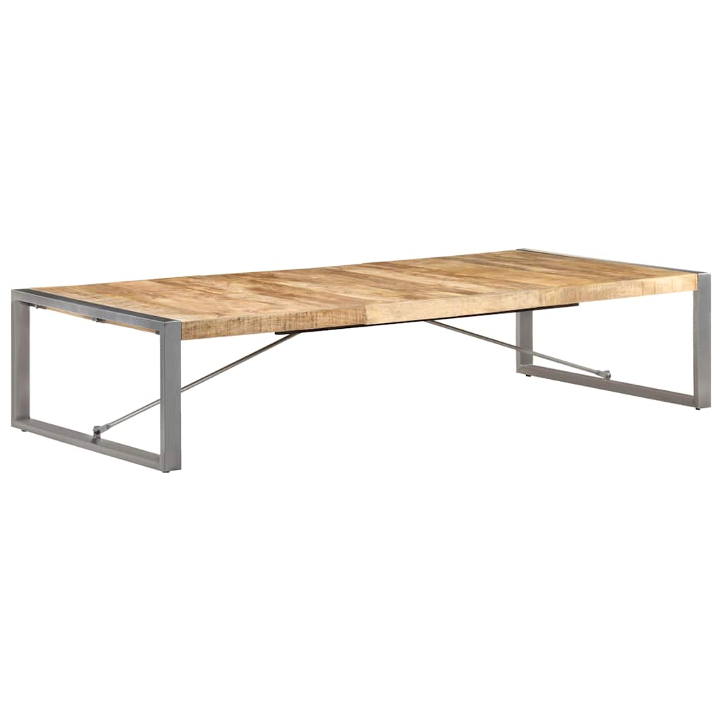 Coffee Table Rough Mango Wood Grey 180 cm 90 cm