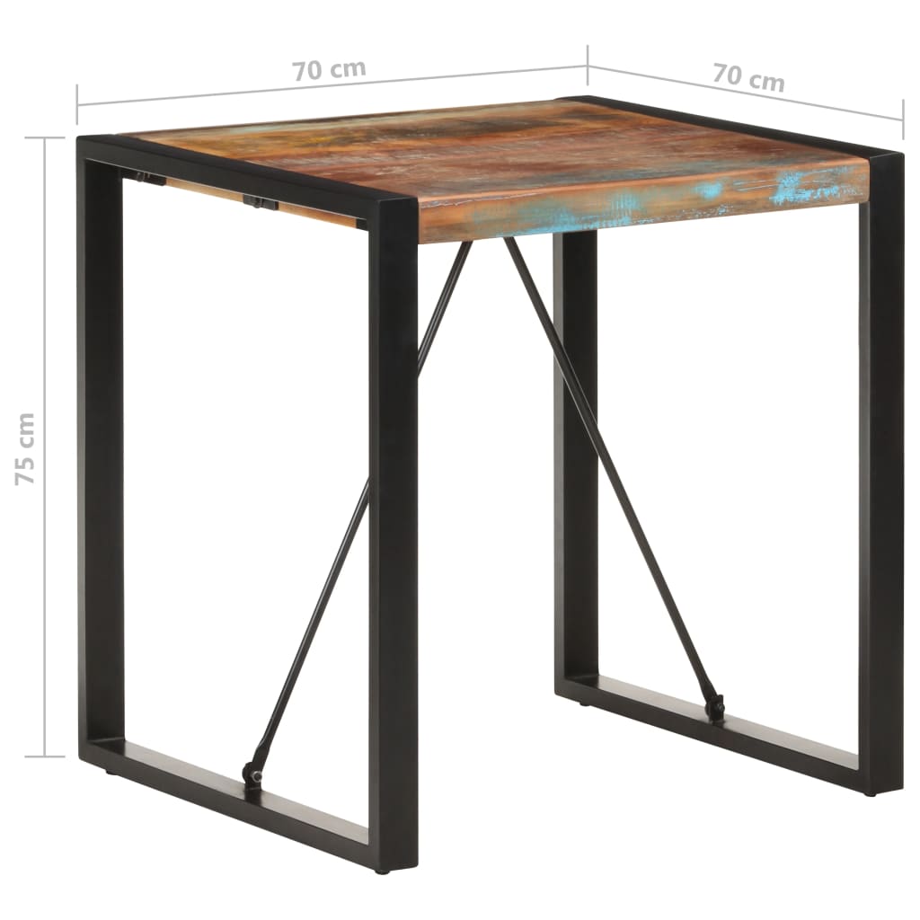 vidaXL Dining Table 70x70x75 cm Solid Reclaimed Wood 5