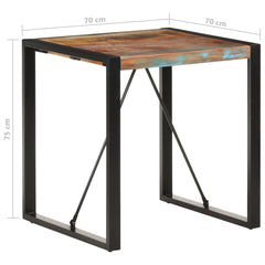 vidaXL Dining Table 70x70x75 cm Solid Reclaimed Wood 5