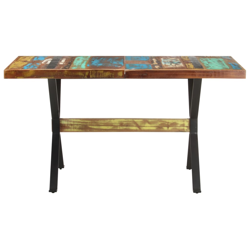 vidaXL Dining Table 140x70x76 cm Solid Reclaimed Wood 2