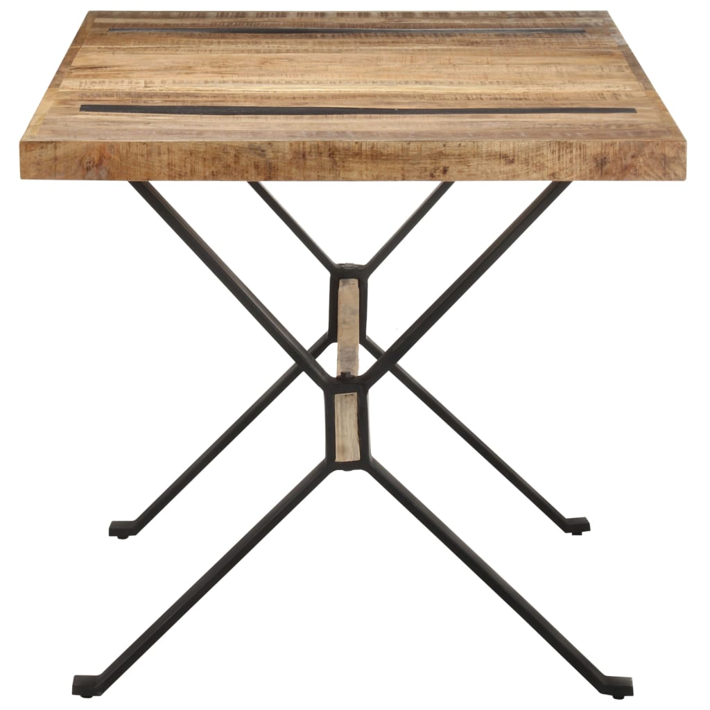 vidaXL Dining Table 160x80x76 cm Rough Mango Wood 3