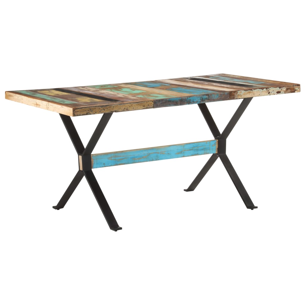 vidaXL Dining Table 160x80x76 cm Solid Reclaimed Wood 1
