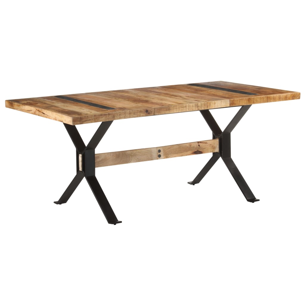 vidaXL Dining Table 180x90x76 cm Rough Mango Wood 1