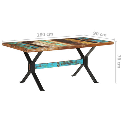 Dining Table 180x90x76 cm Solid Reclaimed Wood