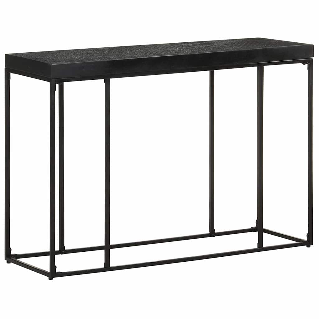 321612 vidaXL Console Table Black 110x35x76 cm Solid Acacia and Mango Wood 4