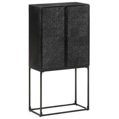 321613 vidaXL Sideboard Black 60x30x120 cm Solid Acacia and Mango Wood 1