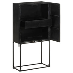 321613 vidaXL Sideboard Black 60x30x120 cm Solid Acacia and Mango Wood 2