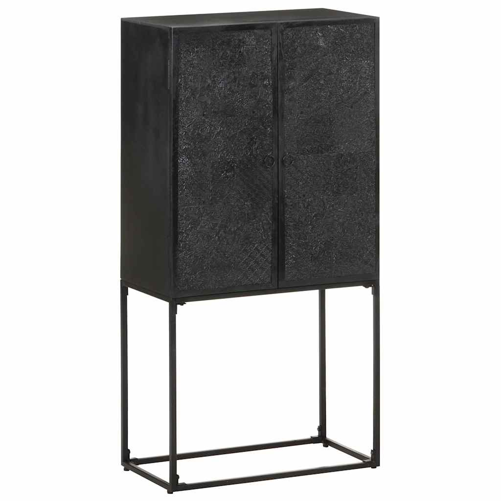 321613 vidaXL Sideboard Black 60x30x120 cm Solid Acacia and Mango Wood 4