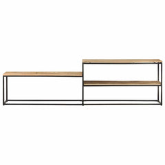 vidaXL TV Cabinet | Mango wood colour | Rough Mango Wood and Powder-Coated Steel 2
