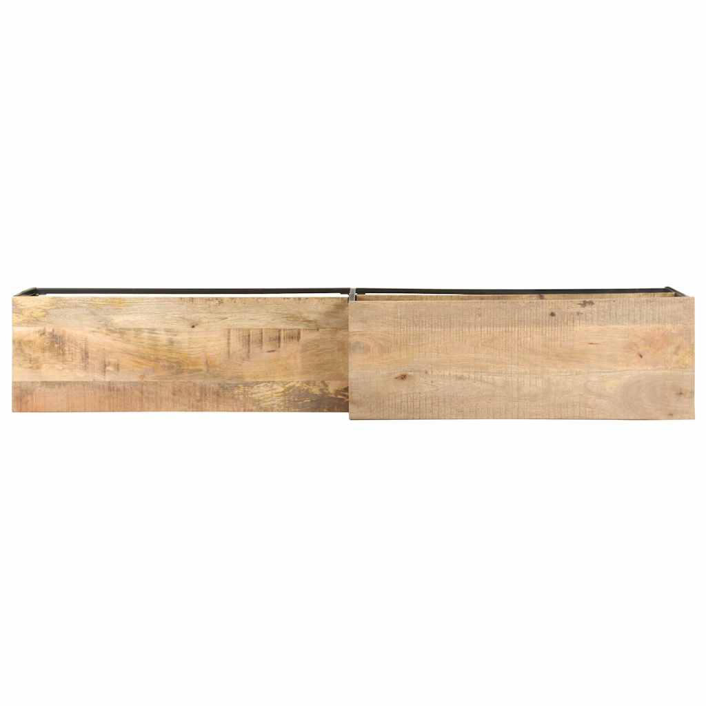 vidaXL TV Cabinet | Mango wood colour | Rough Mango Wood and Powder-Coated Steel 5
