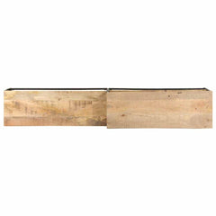 vidaXL TV Cabinet | Mango wood colour | Rough Mango Wood and Powder-Coated Steel 5