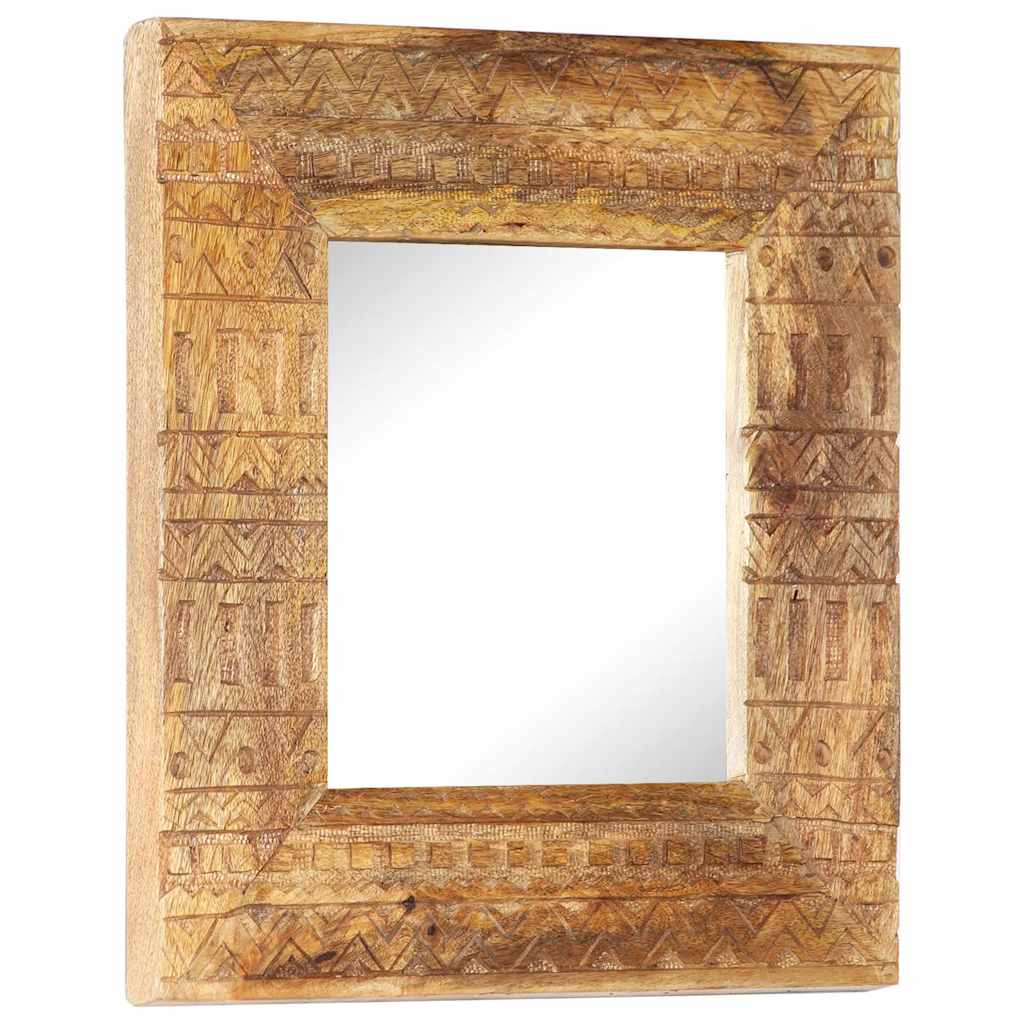 Hand-Carved Mirror 50x50x2,5 cm Solid Mango Wood 50 x 50 x 2.5 cm
