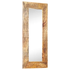 Hand-Carved Mirror 50x50x2,5 cm Solid Mango Wood 110 x 50 x 2.5 cm