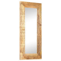 Hand-Carved Mirror 50x50x2,5 cm Solid Mango Wood 110 x 50 x 2.5 cm