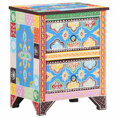321666 vidaXL Hand Painted Bedside Cabinet 40x30x50 cm Solid Mango Wood 2