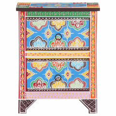321666 vidaXL Hand Painted Bedside Cabinet 40x30x50 cm Solid Mango Wood 4
