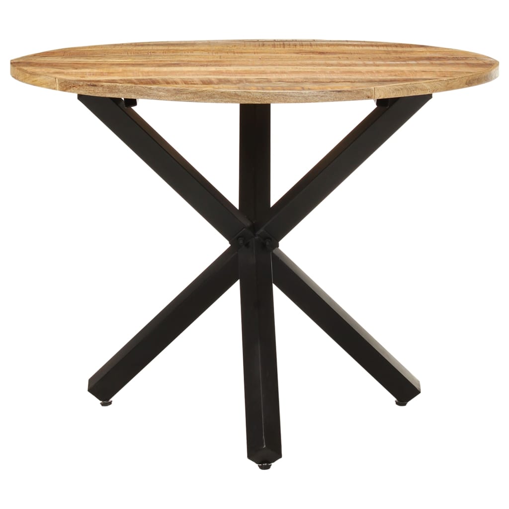 321681 vidaXL Dining Table Round 100x100x75 cm Rough Mango Wood 2