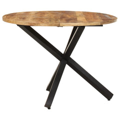 321681 vidaXL Dining Table Round 100x100x75 cm Rough Mango Wood 3
