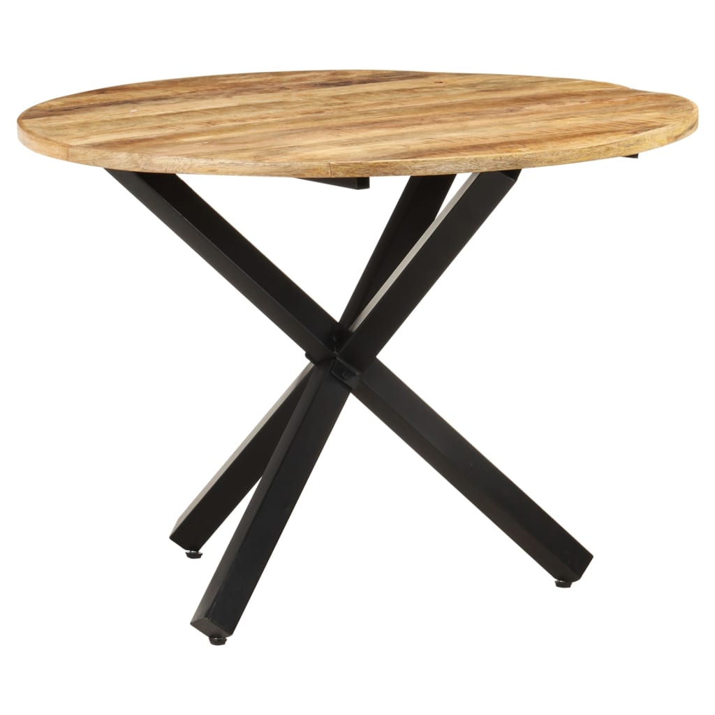 321681 vidaXL Dining Table Round 100x100x75 cm Rough Mango Wood 5