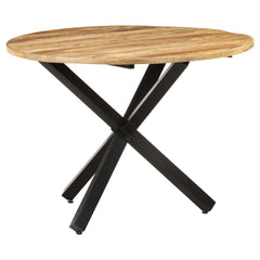 321681 vidaXL Dining Table Round 100x100x75 cm Rough Mango Wood 5