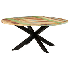 321685 vidaXL Dining Table Round 175x75 cm Solid Reclaimed Wood 1