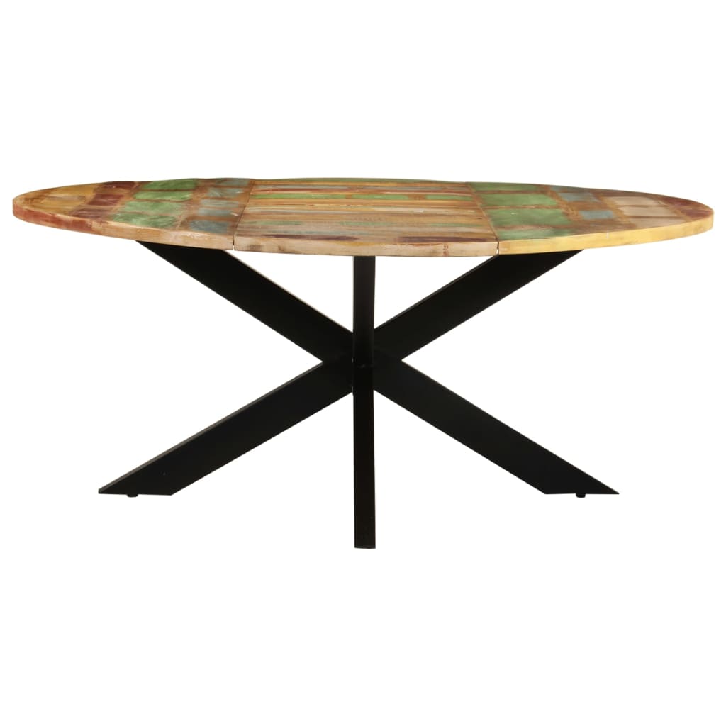 321685 vidaXL Dining Table Round 175x75 cm Solid Reclaimed Wood 2