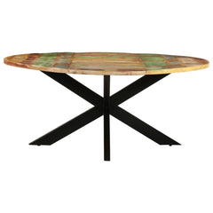 321685 vidaXL Dining Table Round 175x75 cm Solid Reclaimed Wood 2