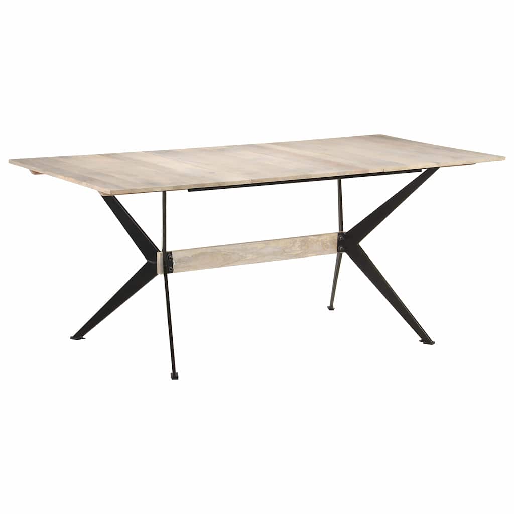 Dining Table 180x90x76 cm Solid Mango Wood White