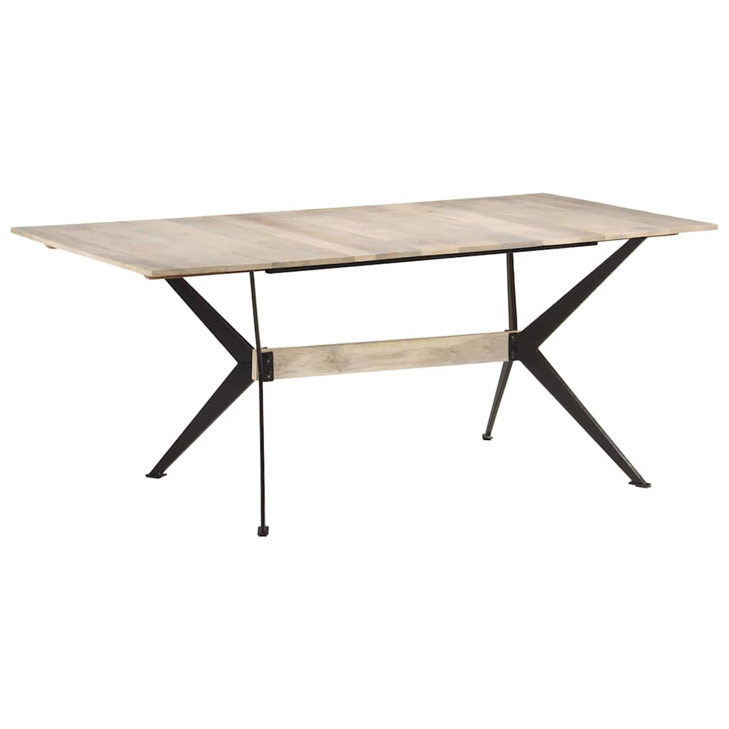 Dining Table 180x90x76 cm Solid Mango Wood White