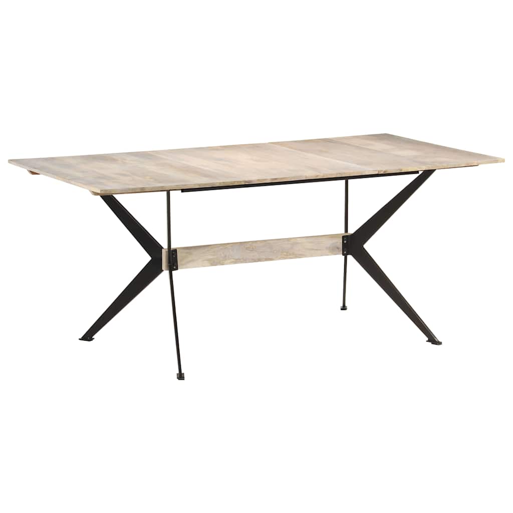 Dining Table 180x90x76 cm Solid Mango Wood White