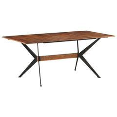 Dining Table 180x90x76 cm Solid Mango Wood Dark brown