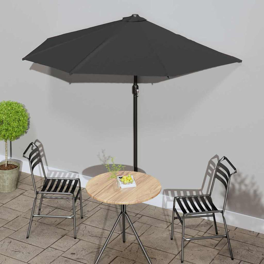 312500 vidaXL Balcony Parasol with Aluminium Pole Black 270x144x222 cm Half 1