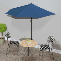 vidaXL Balcony Parasol | Blue | Polyester, Steel, Aluminium | 270 x 144 x 222 cm 1