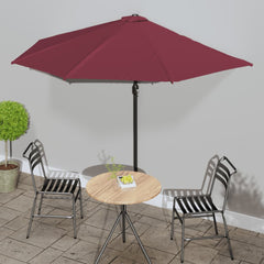 vidaXL Balcony Parasol with Aluminium Pole Bordeaux Red 300x155x223 cm Half 1